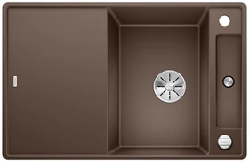 Blanco Axia III 45 S-F InFino Becken reversibel mit Ablauffernbedienung cafe inkl. Holzschneidebrett