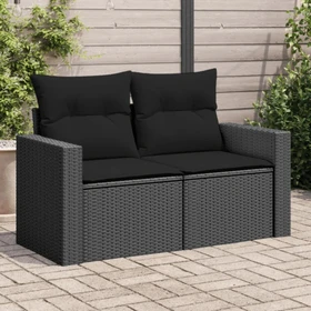 vidaXL Gartensofa/Gartenbox mit Kissen 131cm 2-Sitzer schwarz