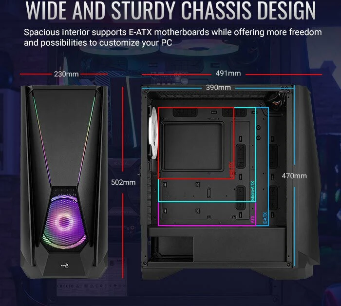AeroCool Visor, Glasfenster