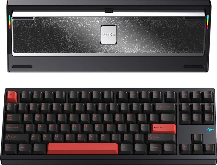 Wobkey Crush 80 Reboot Pro, Black, LEDs RGB, Kailh Cocoa, USB/Bluetooth, US