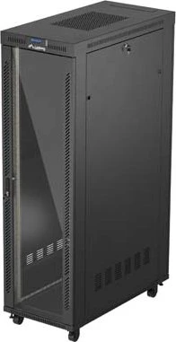 Lanberg 19" Rackschrank 42HE, LCD, freistehend, Flat Pack, V2, Glastür, IP20, RAL 9004, 1200mm tief