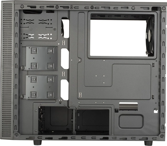 Cooler Master MasterBox E500L Window, schwarz/rot, Lüfter LED rot, Acrylfenster