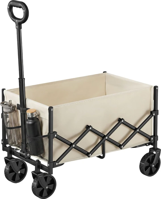 Songmics Faltbarer Bollerwagen sandbeige