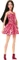 Mattel Barbie - Fashionistas Barbie in einem rosa Kleid mit Leopardenmuster und schwarzem Haar Vorschaubild