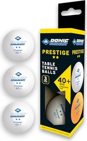 Donic Schildkröt 2-Stern Prestige Poly 40+ Tischtennisbälle, 3 Stück