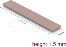 DeLOCK M.2 Non-Silicone Wärmeleitpad 120x20x1.5mm, 1 Stück