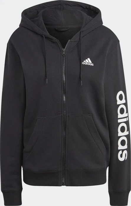 adidas Essentials Linear French Terry Hoodie schwarz/weiß (Damen)