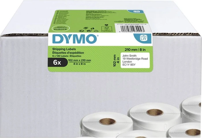 Dymo Adressetiketten LabelWriter 102, 102x210mm, weiß, 6er-Pack (840 Etiketten)