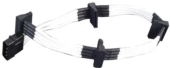 SilverStone SATA-Stromadapter 4-Pin [IDE] auf 4x 15-Pin [SATA] 20cm, sleeved weiß