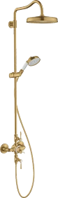 Hansgrohe Axor Montreux Showerpipe mit Thermostat und Kopfbrause 240 1jet brushed gold optic