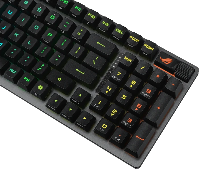 ASUS ROG Strix Scope II 96 RX Wireless, PBT, schwarz, ROG RX RED, USB/Bluetooth, FR