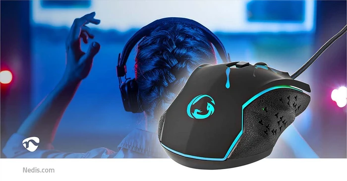Nedis Gaming Mouse 3600dpi, schwarz, USB