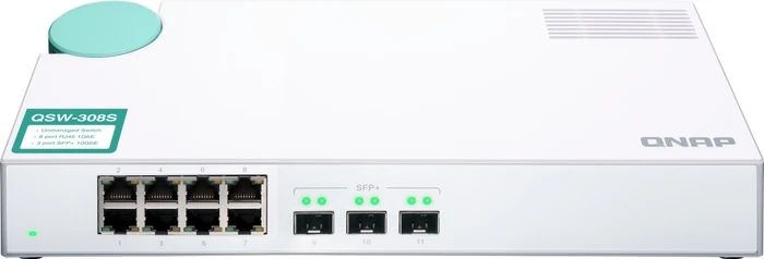 QNAP QSW-300 Desktop Gigabit Switch, 8x RJ-45, 3x SFP+