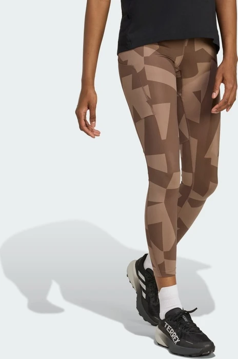 adidas Terrex Multi Printed Laufhose lang trace brown/earth strata (Damen)
