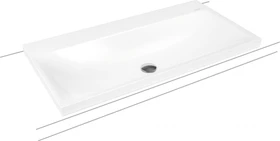 Kaldewei Silenio 3041 Aufsatzwaschtisch 90x46x4cm, Perl-Effekt, alpinweiß matt