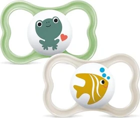 MAM Air Schnuller, 16+M, Silikon, frosch/fisch, 2 Stück