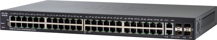 Cisco SF350 Rackmount Managed Switch, 48x RJ-45, 2x SFP, 2x RJ-45/SFP