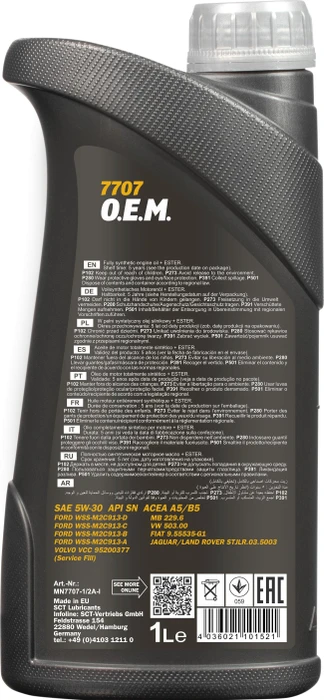 Mannol 7707 O.E.M. 5W-30 1l (MN7707-1) – Bild 2 von 2
