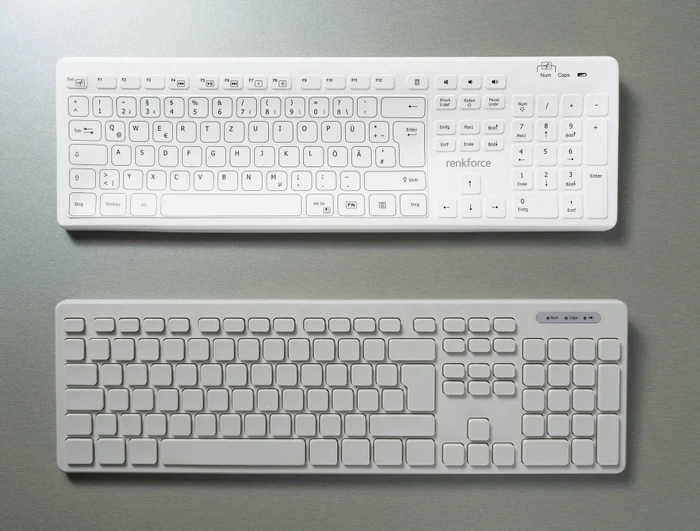 Renkforce RF-WRK-300 kabellose Hygiene-Tastatur, weiß, USB, DE
