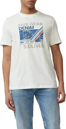 s.Oliver Frontprint T-Shirt kurzarm weiß (Herren)