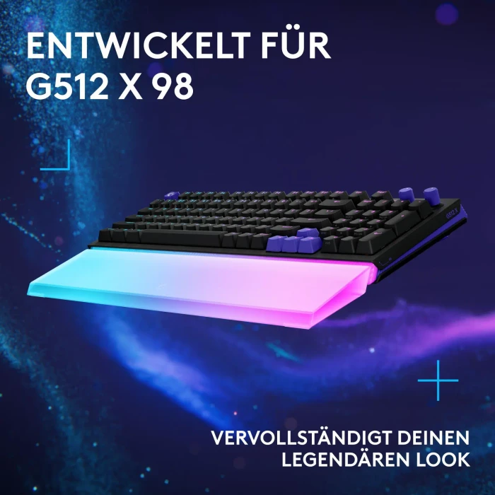 Logitech G512 X Palm Rest 98, Acryl-Handballenauflage, transparent