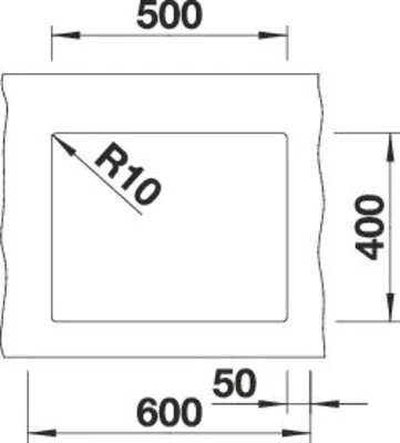 Blanco Subline 500-U InFino Unterbau Becken mittig vulkangrau