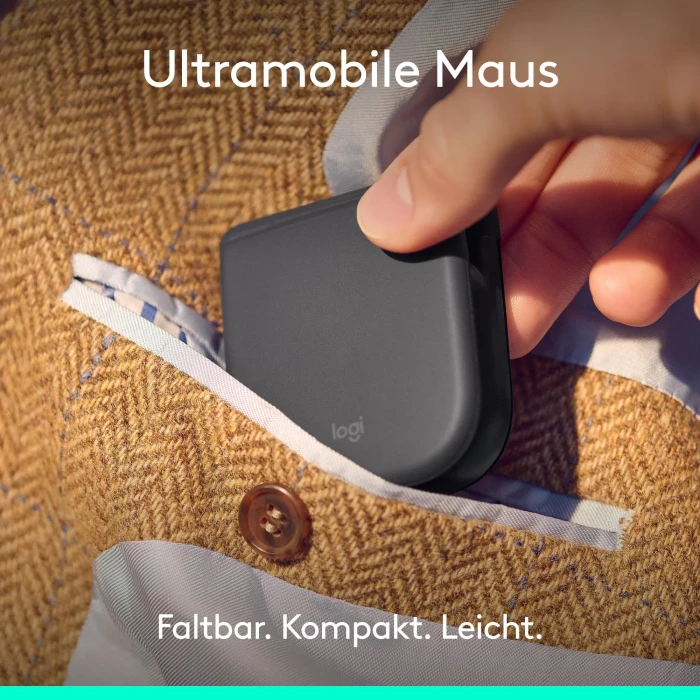 Logitech Mobi Fold for Business Graphite, dunkelgrau, Logi Bolt, USB/Bluetooth