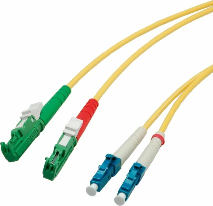 R&M LSOH LWL Duplex Kabel, OS2, 2x LSH-APC Stecker/2x LC Stecker, 5m, gelb