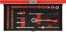 Gedore red R49014033 Steckschlüsselsatz inkl. Werkzeugbox, 32-tlg.