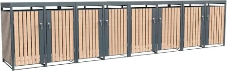Westmann Planta Mülltonnenbox 8x 240l holzoptik/anthrazit