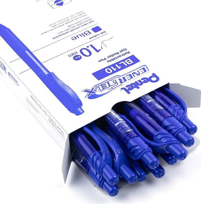 Pentel EnerGel X BL110 1.0mm/0.5mm Gelroller blau/transparent, 12er-Pack