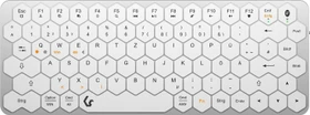 KeySonic KSK-5020BT-S Mini-Tastatur, silber/weiß, Bluetooth, DE (61010)