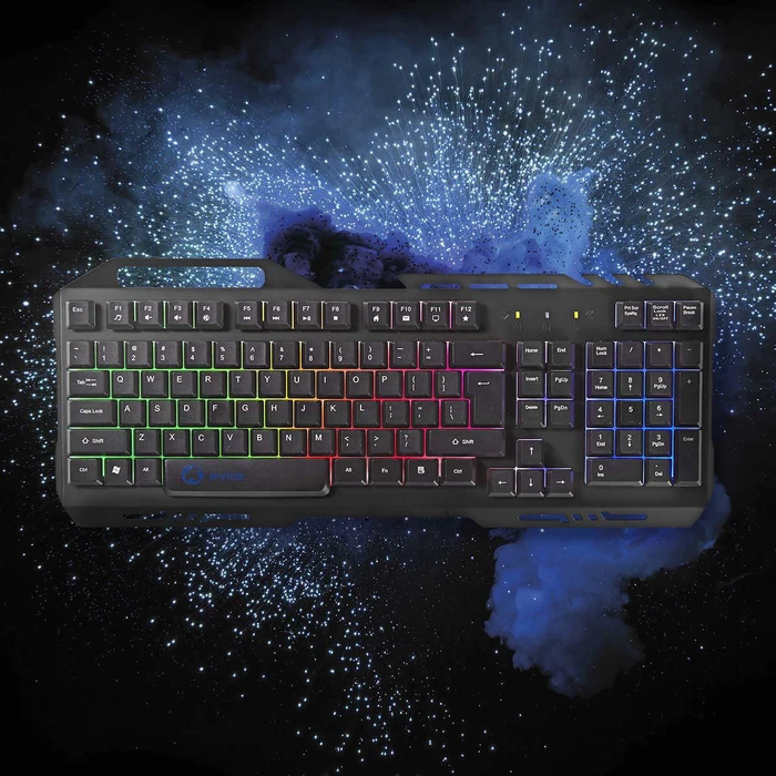 Nedis Gaming Tastatur, schwarz, LEDs RGB, USB, US