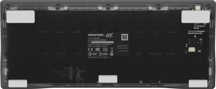 Wooting 80HE, Ghost, grau/transluzent, LEDs RGB, Lekker V2 L60 Linear, USB, US