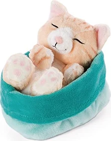 Nici Sleeping Kitties Katze braun im blau-grünen Körbchen 10cm