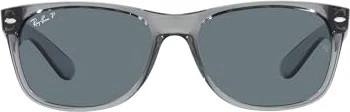 Ray-Ban RB2132 New Wayfarer Classic 55mm polished transparent grey/dark blue polarized