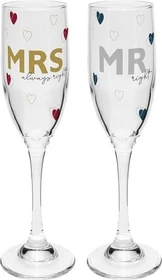 Sheepworld Mr right & Mrs always right Sektglas, 2 Stück