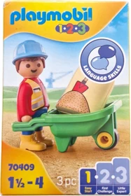 playmobil 1.2.3 Bauarbeiter mit Schubkarre