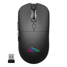 Media-Tech MT1124 2-in-1 Silent & Recharge Wireless Mouse, schwarz, USB/Bluetooth (094120)