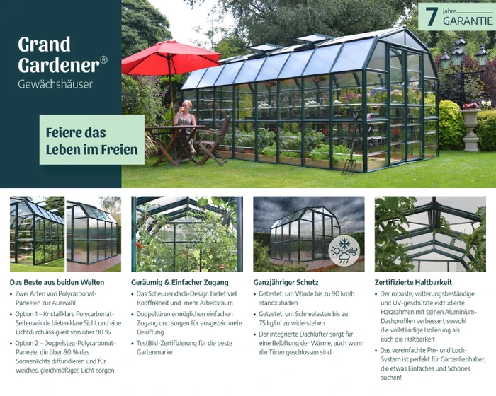 Palram Canopia Grand Gardener 8x16 Gewächshaus grün