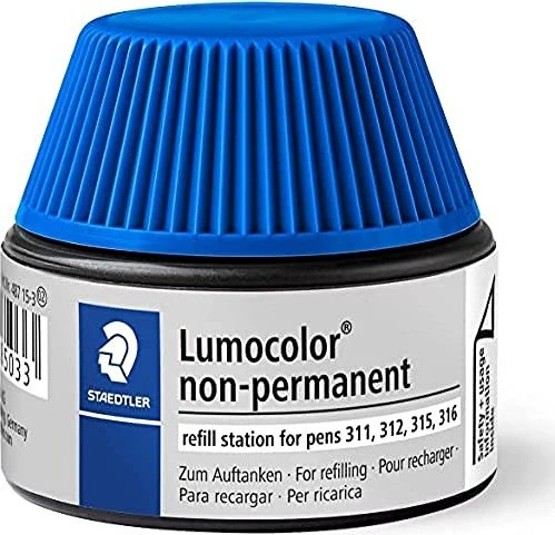 Staedtler Lumocolor 487 15 Non-Permanentmarker Nachfüllstation 20ml, blau