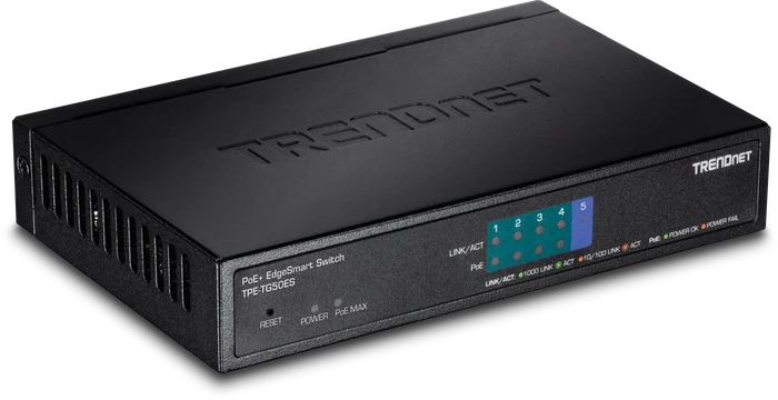 TRENDnet TPE-TG Desktop Gigabit Smart Switch, 5x RJ-45, 31W PoE+