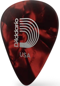 D'Addario Classic Celluloid Pick, Red Pearl, Heavy Gauge (1.0mm), 10-Pack