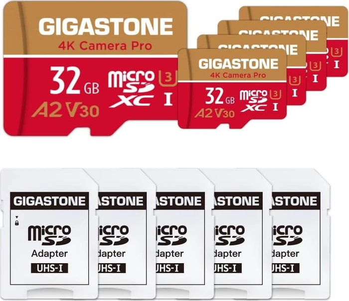 Gigastone 4K Camera Pro R95/W30 32GB Kit, UHS-I U3, A2, Class 10, 5er-Pack