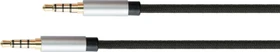 Python Audio Kabel, 3.5mm Klinke [Stecker] auf 3.5mm Klinke [Stecker], 4-polig, Textilmantel, schwarz, 1m (GC-M0227)