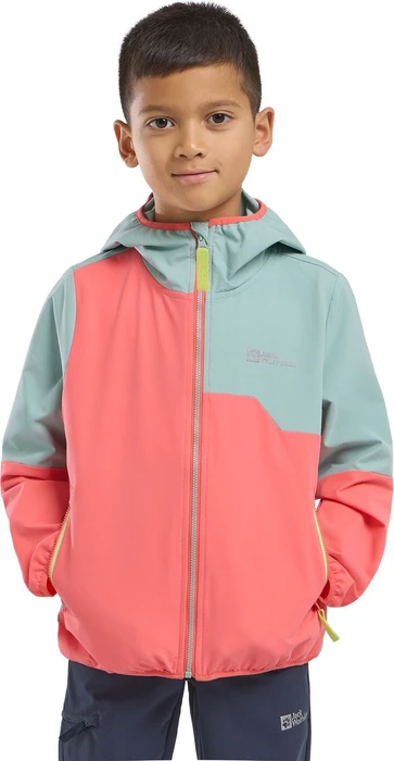 Jack Wolfskin Turbulence Hooded Funktionsjacke sunset coral (Junior)