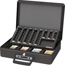 Maul Geldkassette mit Euro-Zähleinsatz Geldkassette, schwarz, Schlüsselschloss