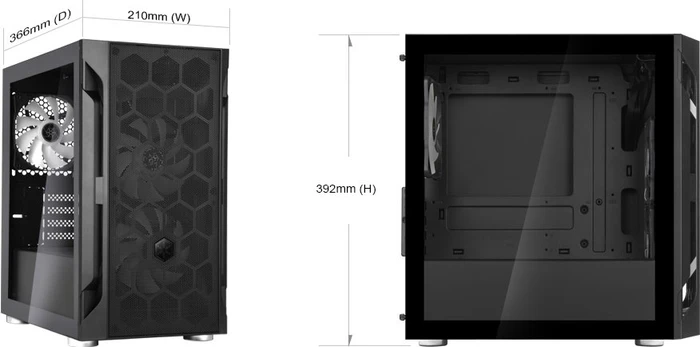 SilverStone Fara H1M Pro, schwarz, Glasfenster