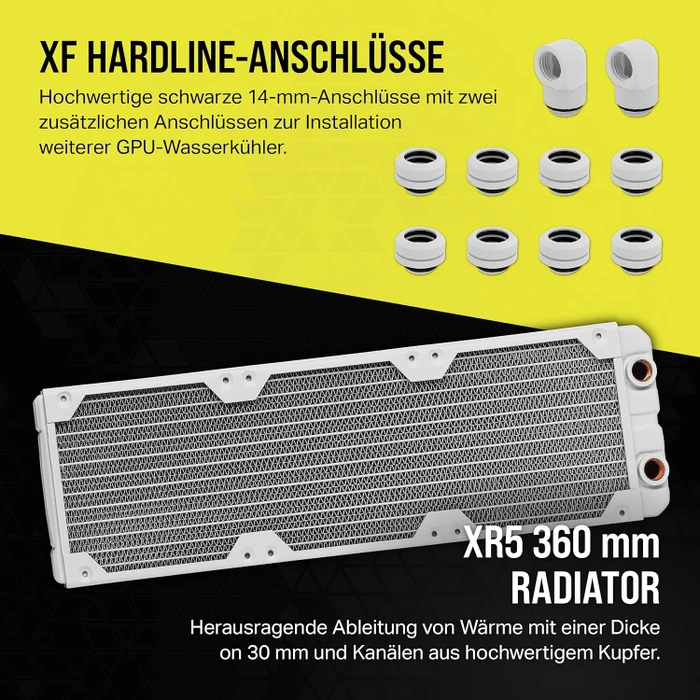 Corsair Hydro X Series iCUE LINK XH405i RGB Pro Custom Cooling Kit, weiß