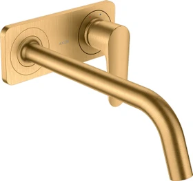 Hansgrohe Axor Citterio M Waschbeckenarmatur mit Platte 227mm brushed brass